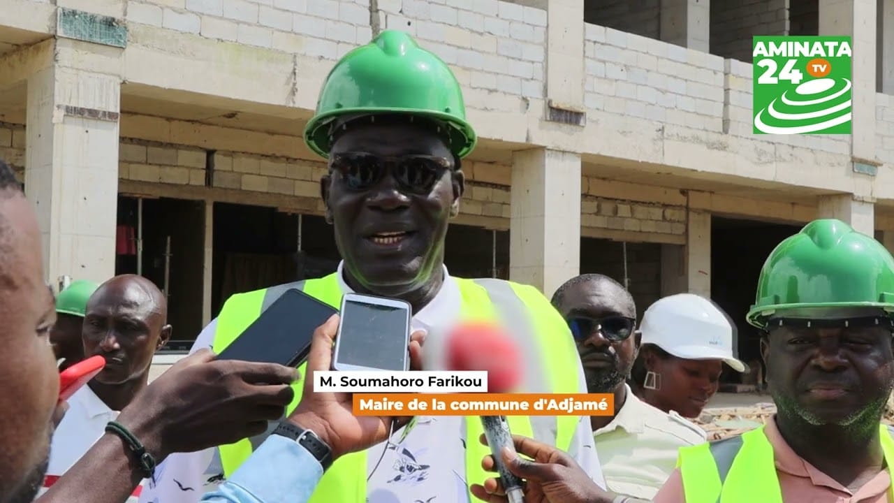 Visite du maire Soumahoro Farikou au chantier du nouveau marché d'Adjamé